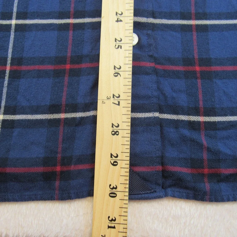 UNTUCKit Flannel Shirt Mens 3XL Blue Plaid Excellent Cotton Button Down Pocket